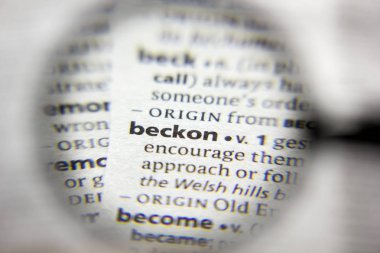 Sözlükte Beckon sözcüğü veya tümceciği.