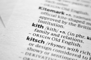 Sözlükteki sözcük veya tümcecik Kith.