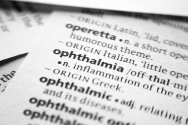 Sözlükte Oftalmi sözcüğü veya tümceciği.