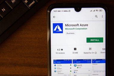 İvanovsk, Rusya-07 Temmuz 2019: akıllı telefon veya tablet ekranında Microsoft Azure uygulaması.