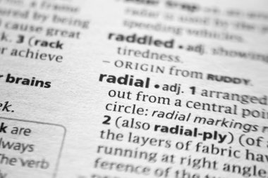 Sözlükte Radyal sözcük veya tümcecik.