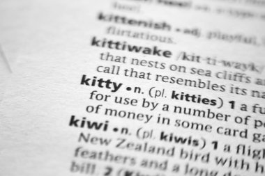 Sözlükteki sözcük veya tümcecik Kitty.