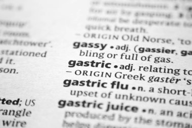 Sözlükte sözcük veya sözcük Gastrik.