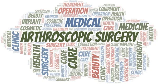 Chirurgie arthroscopique mot nuage vecteur fait avec du texte seulement . — Image vectorielle