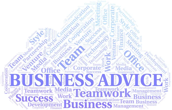 Business Advice word cloud. Collage made with text only. — Stock Vector