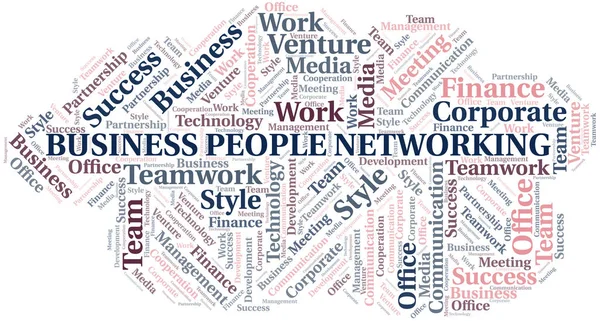 Business People Networking chmura słów. Collage wykonany tylko z tekstem. — Wektor stockowy