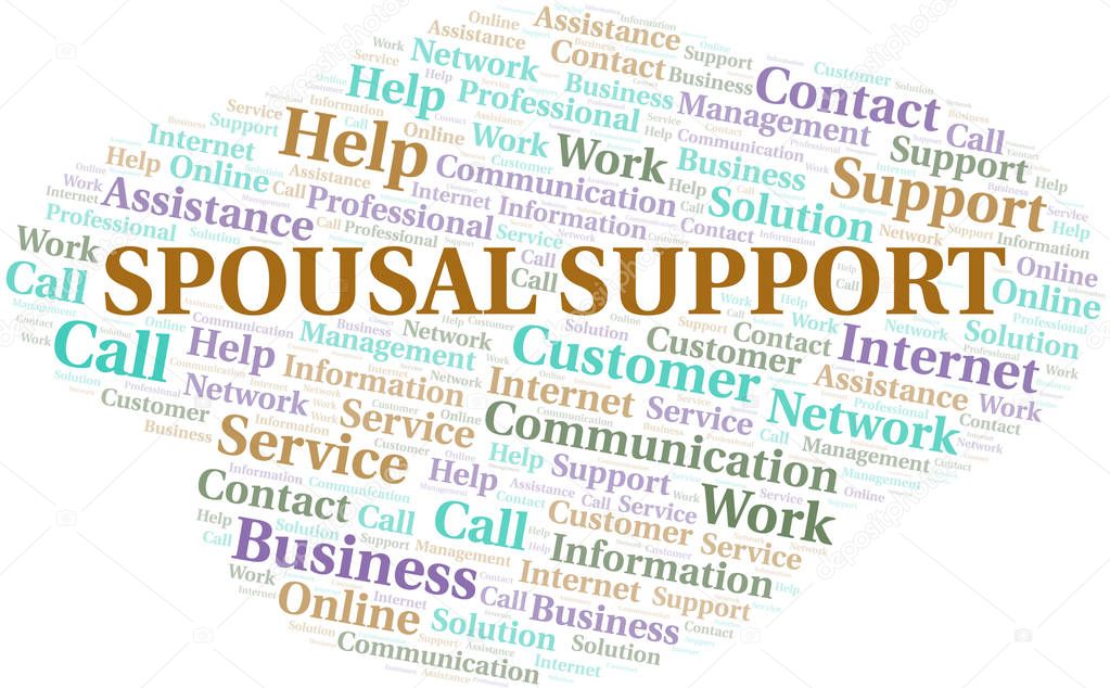 Spousal Support word cloud vector made with text only.