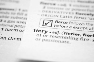 Sözlükte Word veya ifade Fiery.