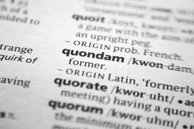Sözlükte Word veya ifade Quondam.