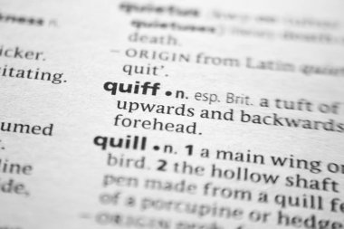 Sözlükteki sözcük veya tümcecik Quiff.