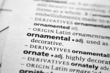 Sözlükte Sözcük veya tümcecik Süs.