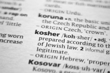 Sözlükte Kelime veya ifade Koşer.