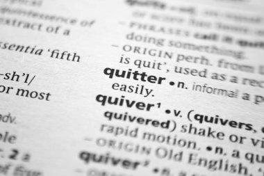 Sözlükte Sözcük veya tümcecik Quitter.