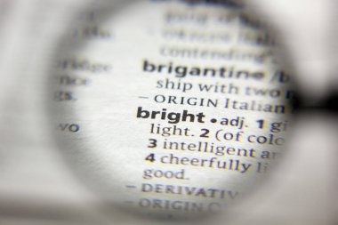 Sözlükteki Parlak sözcük veya tümcecik.