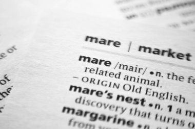 Sözlükte Kelime veya tümcecik Mare.