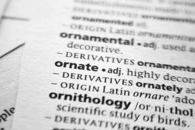 Sözlükte Süslü Sözcük veya tümcecik.