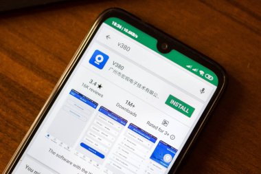 İvanovsk, Rusya-26 Haziran 2019: akıllı telefonun ekranında V380 uygulaması.