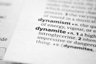 Sözlükteki dinamit sözcüğü veya tümceci.