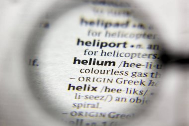 Sözlükteki Helyum sözcüğü veya tümceciği.