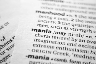 Sözlükteki sözcük veya deyim Mania.