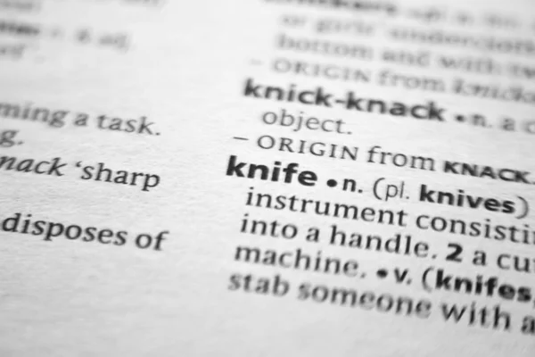 Word or phrase Knife in a dictionary.