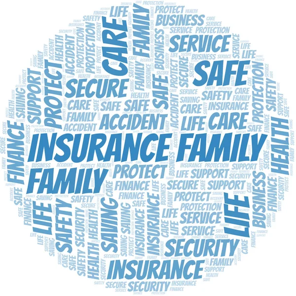 Insurance Family word cloud vector made with text only. — Stock Vector