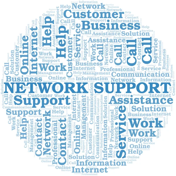 Network Support vector de nube de palabras hecho solo con texto . — Archivo Imágenes Vectoriales