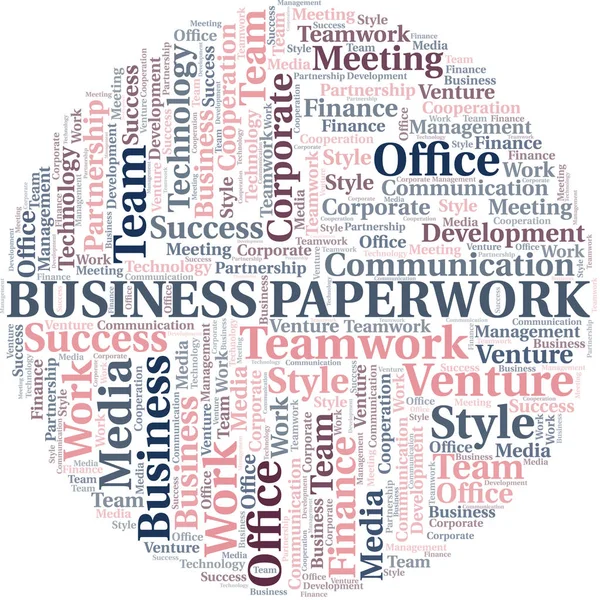 Business Paperwork word cloud (en inglés). Collage hecho solo con texto . — Vector de stock