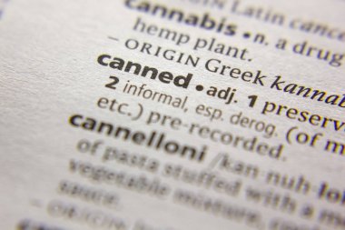 Sözlükte Konserve Olan Sözcük veya tümcecik.