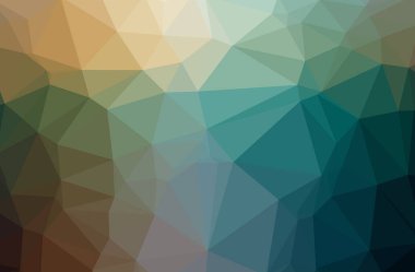 Mavi, yeşil ve sarı yatay düşük Poli arka plan resmi. Güzel çokgen tasarım deseni. 