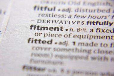 Sözlükteki Sözcük veya tümcecik Fitment.