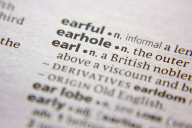 Sözlükte Sözcük veya ifade Earl.