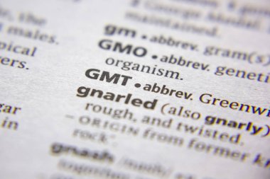 Sözlükteki sözcük veya tümcecik Gmt kısaltması.