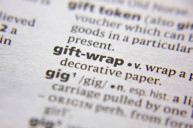 Sözlükte sözcük veya tümcecik Hediye kaydırma.