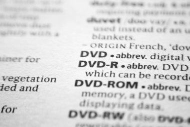 Sözlükteki sözcük veya tümcecik Dvd-R.