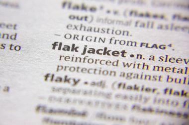 Sözlükteki sözcük veya tümcecik Flak ceketi.