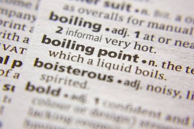 Sözlükteki sözcük veya tümcecik Kaynama noktası.