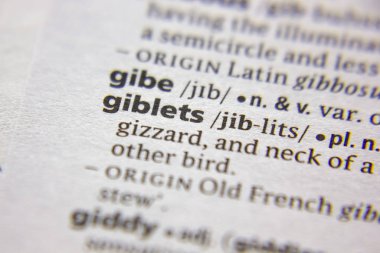 Sözlükteki sözcük veya tümcecik Giblets.