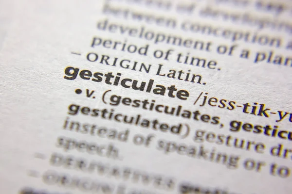 Sözlükte Gesticulate sözcüğü veya tümceciği.