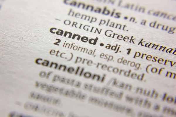 Sözlükte Konserve Olan Sözcük veya tümcecik.