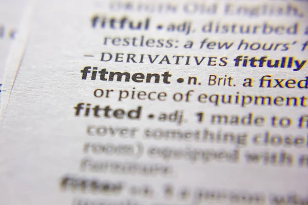 Sözlükteki Sözcük veya tümcecik Fitment.