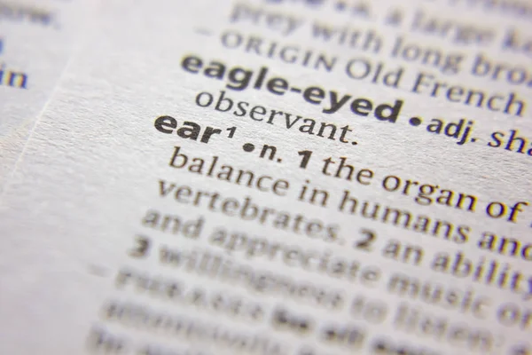 Sözlükteki sözcük veya tümcecik Ear.