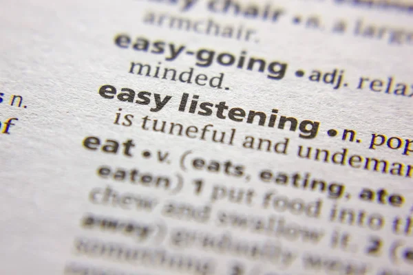 Sözlükte kolay dinleme sözcüğü veya tümceciği.