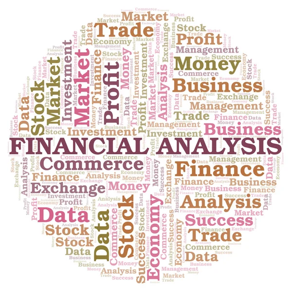 Financiële analyse Word Cloud. — Stockfoto