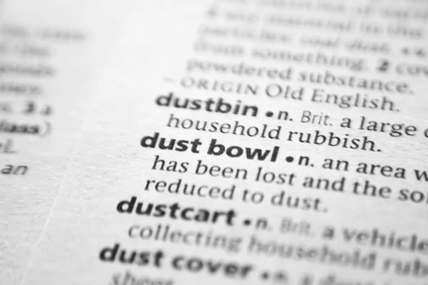 Word or phrase Dust bowl in a dictionary.