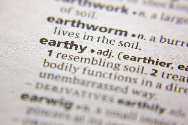 Sözlükte Word veya ifade Earthy.