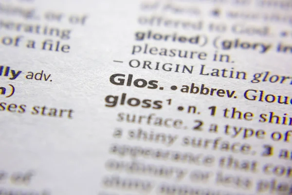 Sözlükteki sözcük veya tümcecik Glos kısaltması.
