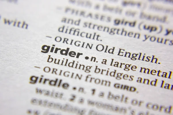 Word or phrase Girder in a dictionary. — Stock Photo, Image