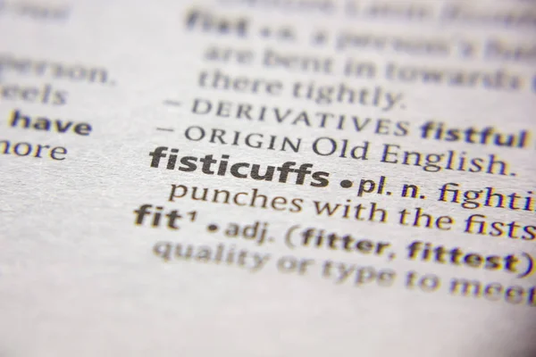 Słowo lub fraza Fisticuffs w słowniku. — Zdjęcie stockowe