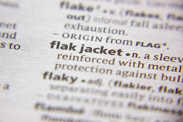 Sözlükteki sözcük veya tümcecik Flak ceketi.